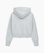 W SMALL CLASSIC LOGO CROP HOODIE light heather gray