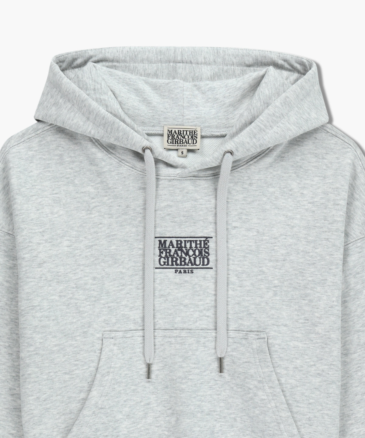 W SMALL CLASSIC LOGO CROP HOODIE light heather gray
