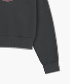 W SMALL CLASSIC LOGO CROP SWEATSHIRT charcoal