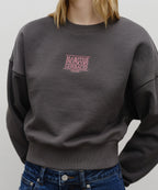 W SMALL CLASSIC LOGO CROP SWEATSHIRT charcoal