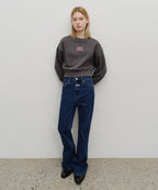 W SMALL CLASSIC LOGO CROP SWEATSHIRT charcoal