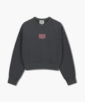 W SMALL CLASSIC LOGO CROP SWEATSHIRT charcoal