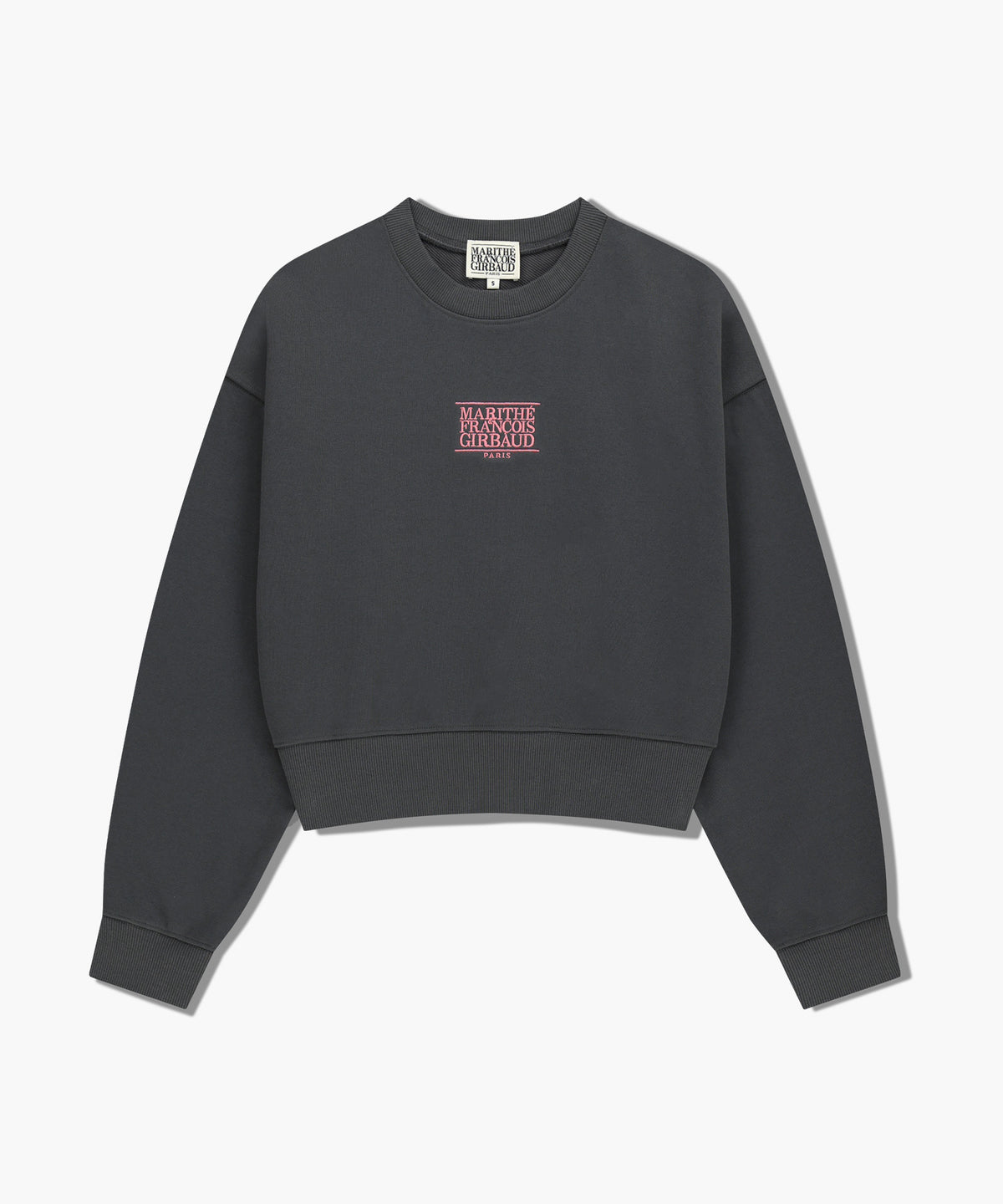 W SMALL CLASSIC LOGO CROP SWEATSHIRT charcoal