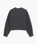 W SMALL CLASSIC LOGO CROP SWEATSHIRT charcoal