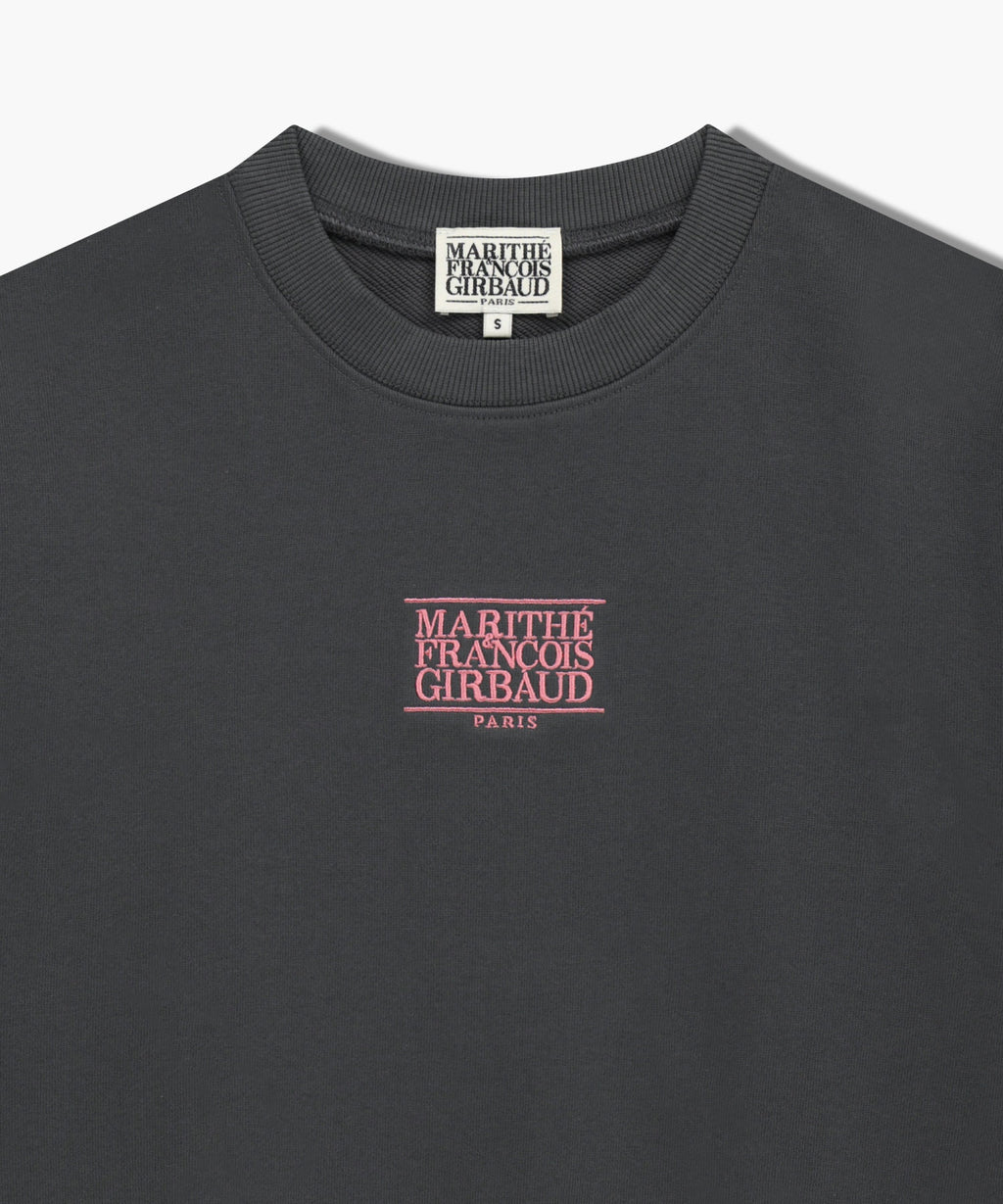 W SMALL CLASSIC LOGO CROP SWEATSHIRT charcoal