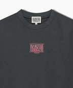 W SMALL CLASSIC LOGO CROP SWEATSHIRT charcoal