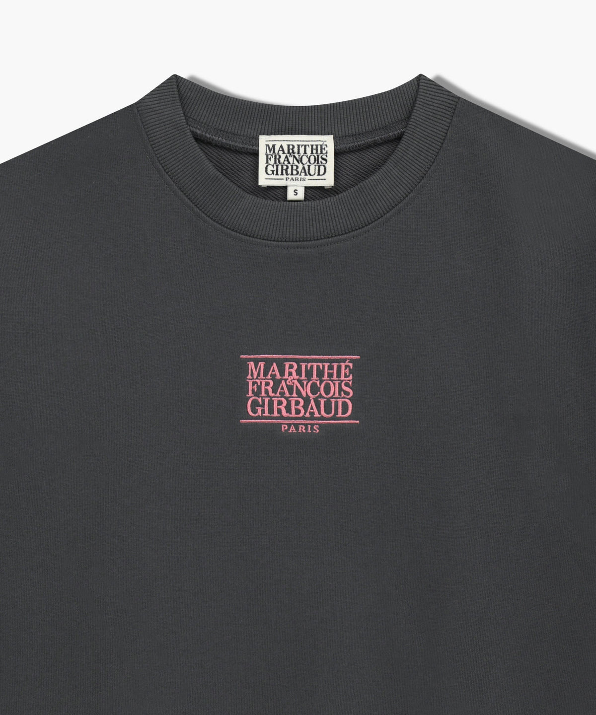 W SMALL CLASSIC LOGO CROP SWEATSHIRT charcoal
