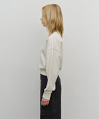 W SMALL CLASSIC LOGO CROP SWEATSHIRT oatmeal
