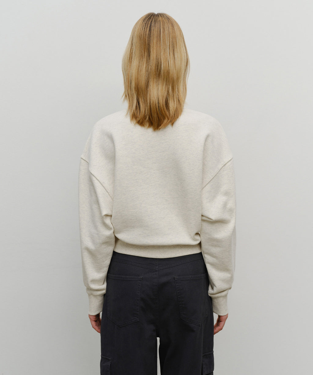 W SMALL CLASSIC LOGO CROP SWEATSHIRT oatmeal
