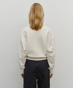 W SMALL CLASSIC LOGO CROP SWEATSHIRT oatmeal