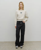 W SMALL CLASSIC LOGO CROP SWEATSHIRT oatmeal