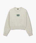 W SMALL CLASSIC LOGO CROP SWEATSHIRT oatmeal