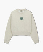 W SMALL CLASSIC LOGO CROP SWEATSHIRT oatmeal