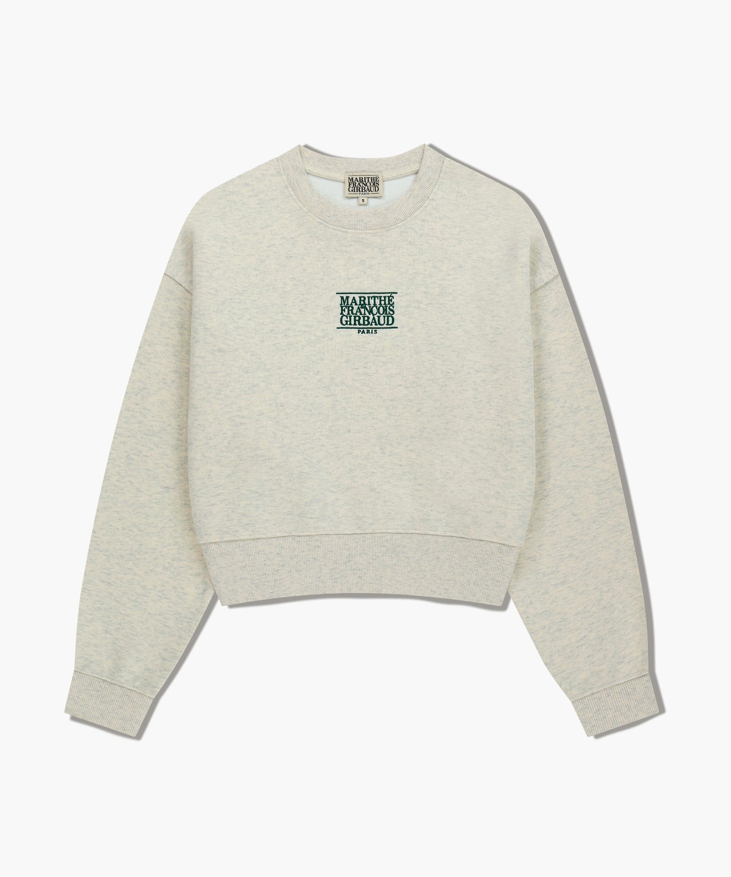 W SMALL CLASSIC LOGO CROP SWEATSHIRT oatmeal