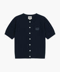 W SMALL CLASSIC LOGO HALF KNIT CARDIGAN SET UP navy