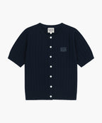 W SMALL CLASSIC LOGO HALF KNIT CARDIGAN SET UP navy