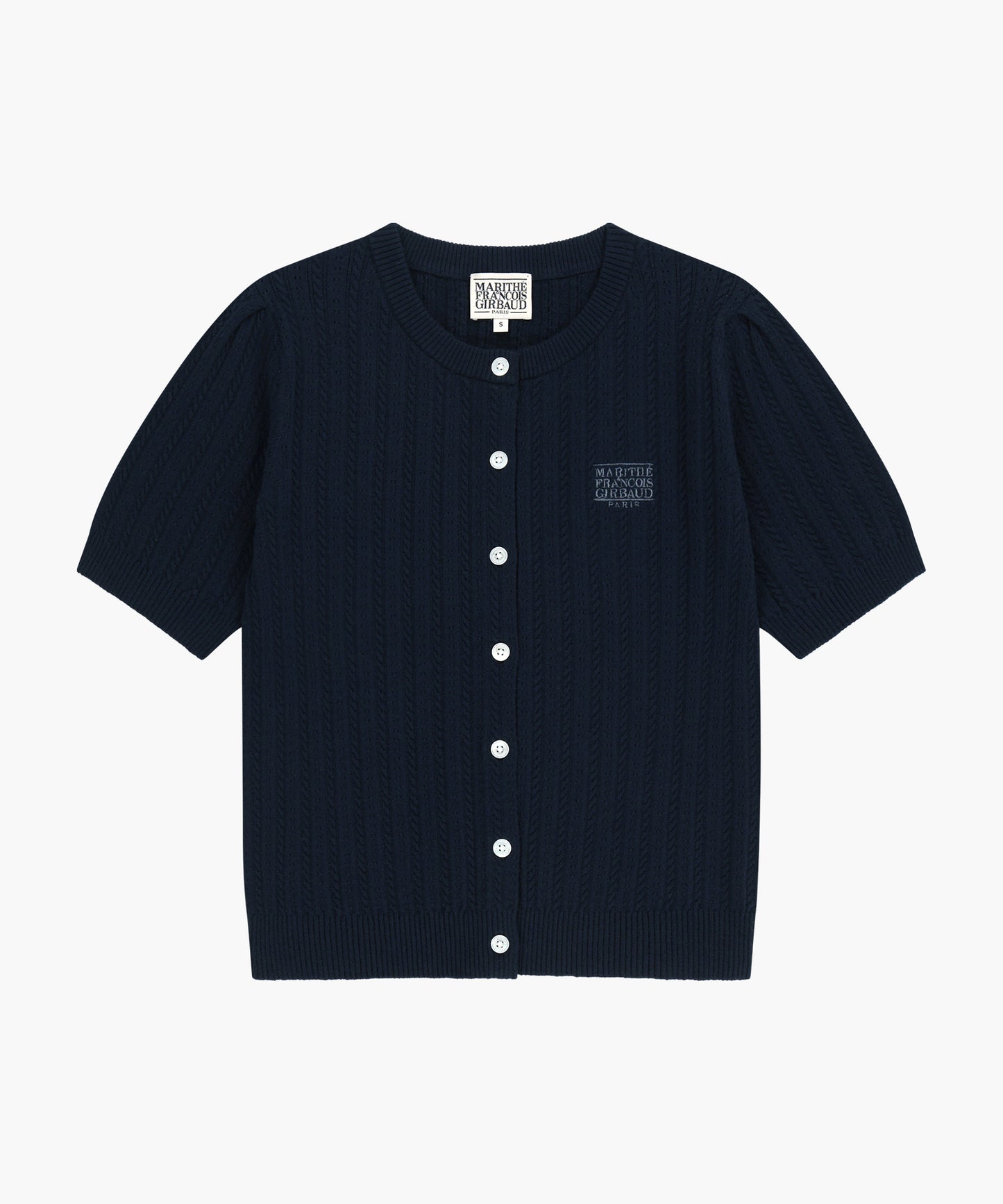 W SMALL CLASSIC LOGO HALF KNIT CARDIGAN SET UP navy