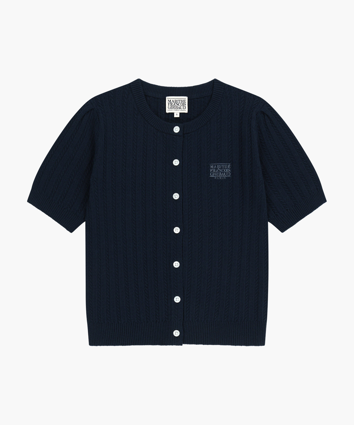 W SMALL CLASSIC LOGO HALF KNIT CARDIGAN SET UP navy