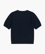 W SMALL CLASSIC LOGO HALF KNIT CARDIGAN SET UP navy