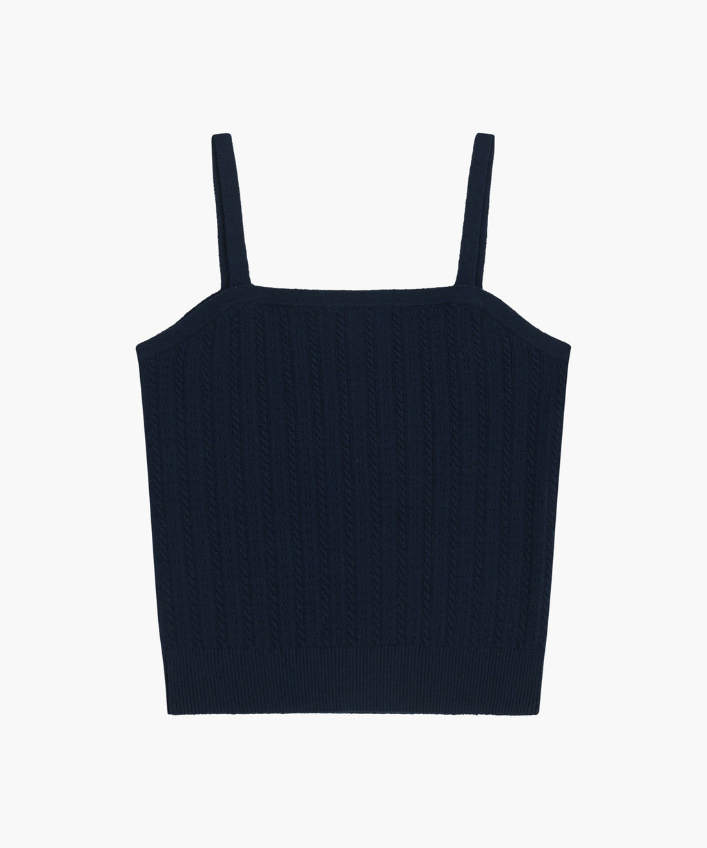 W SMALL CLASSIC LOGO HALF KNIT CARDIGAN SET UP navy