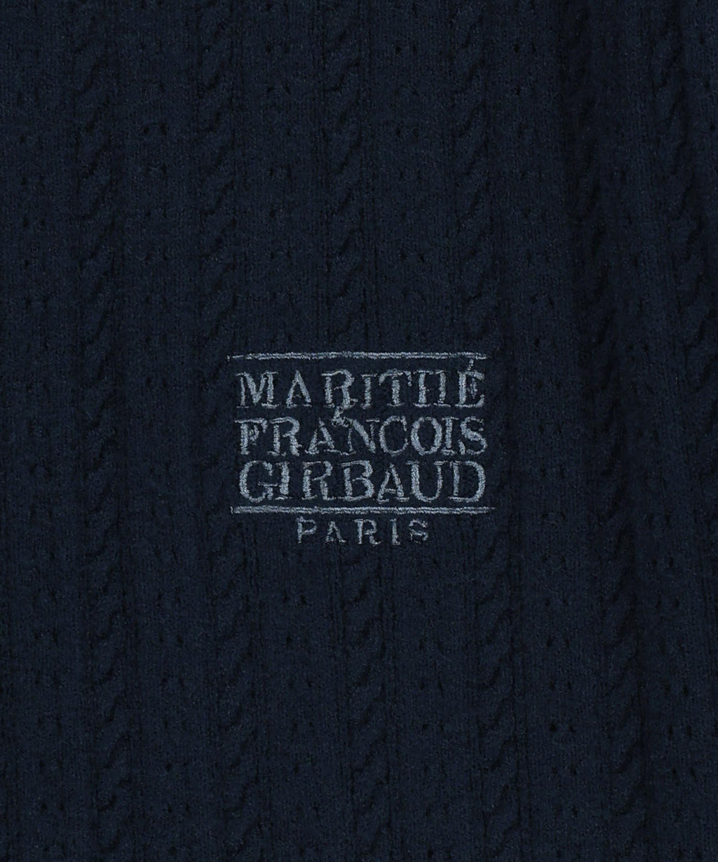 W SMALL CLASSIC LOGO HALF KNIT CARDIGAN SET UP navy