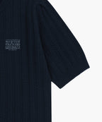 W SMALL CLASSIC LOGO HALF KNIT CARDIGAN SET UP navy
