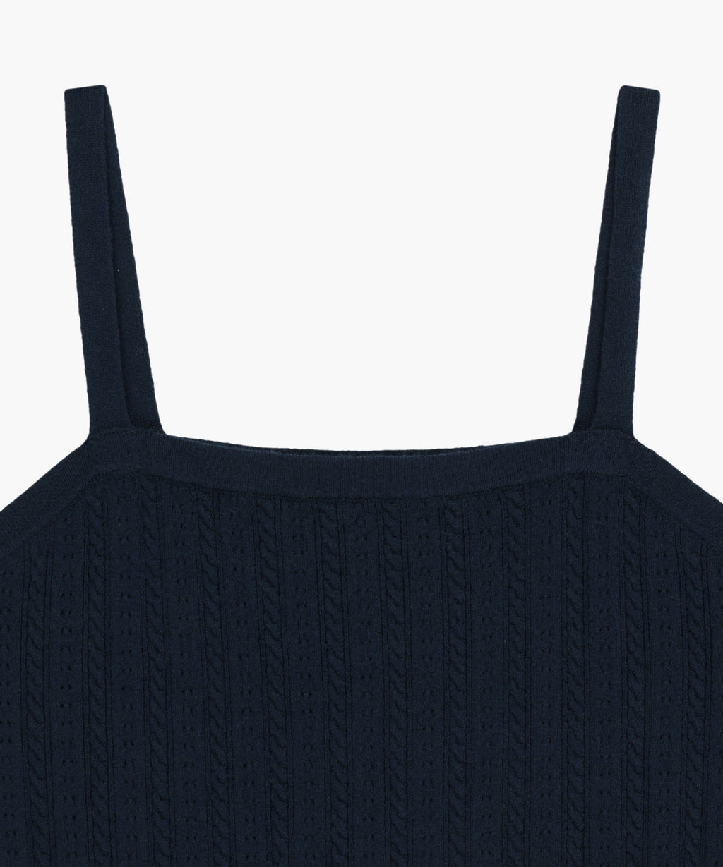W SMALL CLASSIC LOGO HALF KNIT CARDIGAN SET UP navy