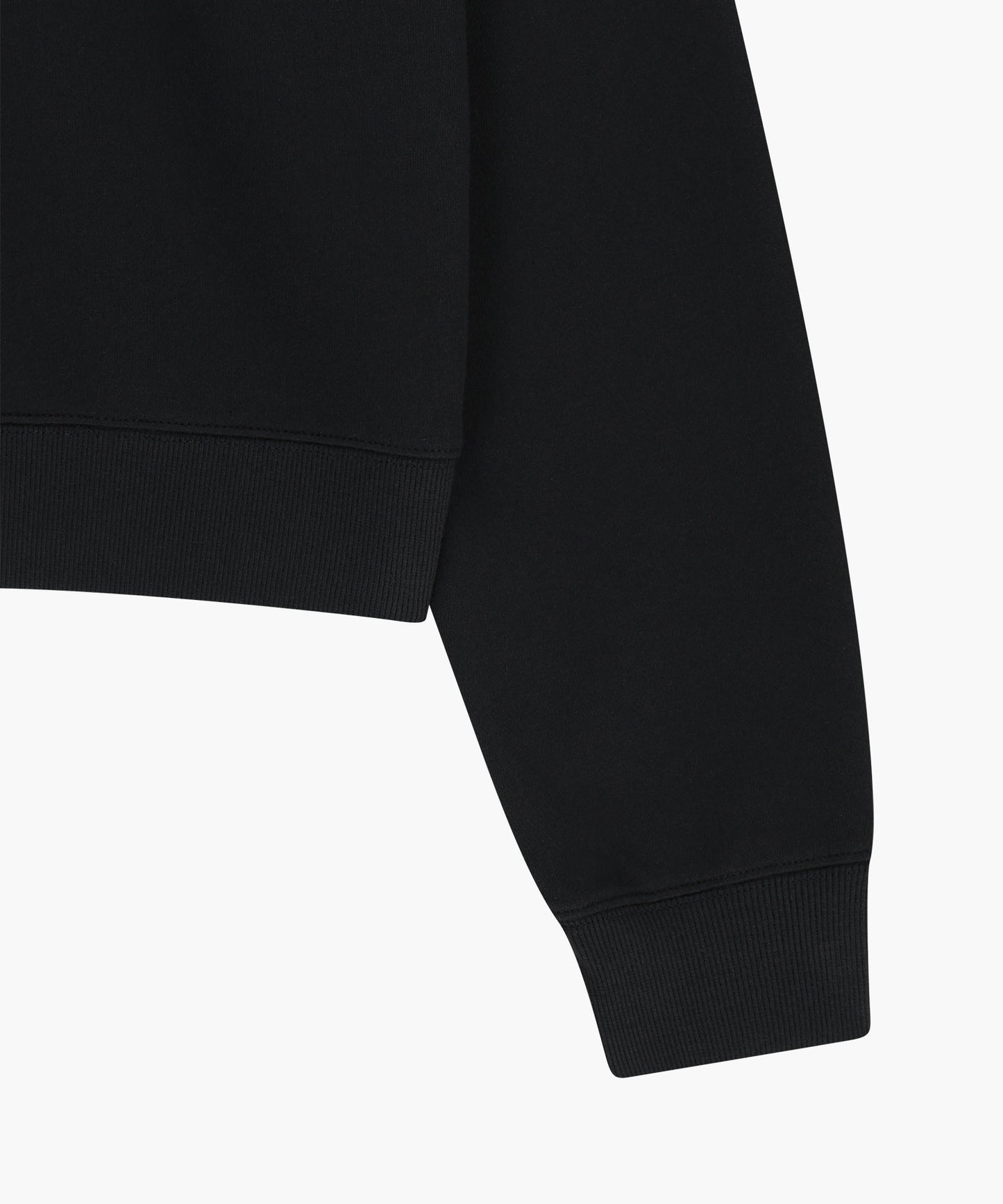 W SMALL CLASSIC LOGO HALF ZIPUP CROP SWEATSHIRT black