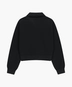 W SMALL CLASSIC LOGO HALF ZIPUP CROP SWEATSHIRT black