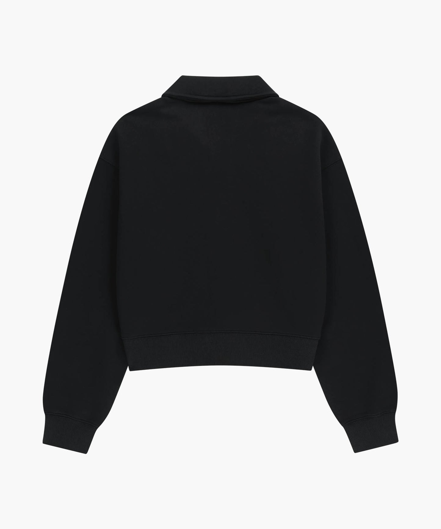 W SMALL CLASSIC LOGO HALF ZIPUP CROP SWEATSHIRT black