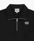 W SMALL CLASSIC LOGO HALF ZIPUP CROP SWEATSHIRT black