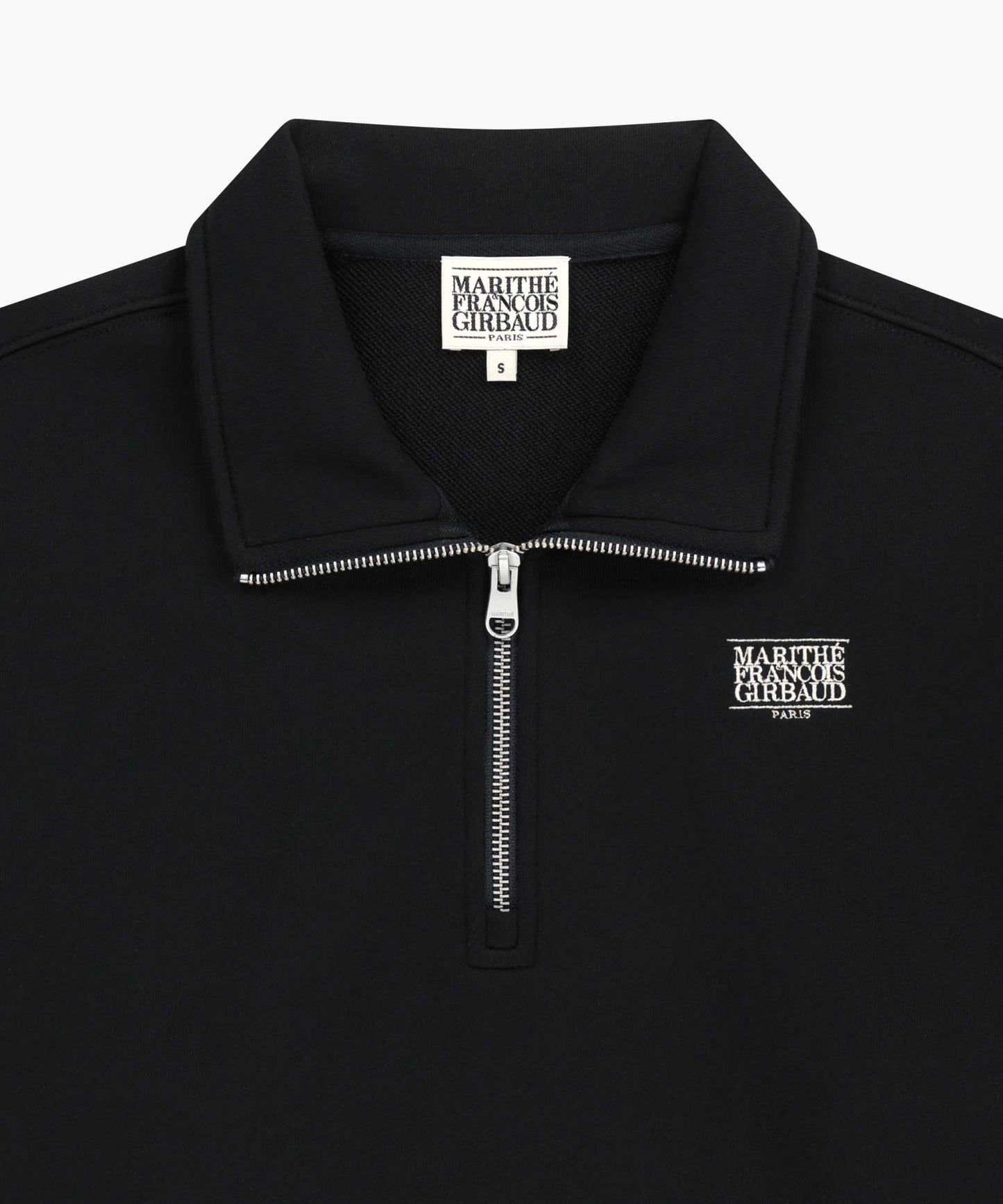 W SMALL CLASSIC LOGO HALF ZIPUP CROP SWEATSHIRT black