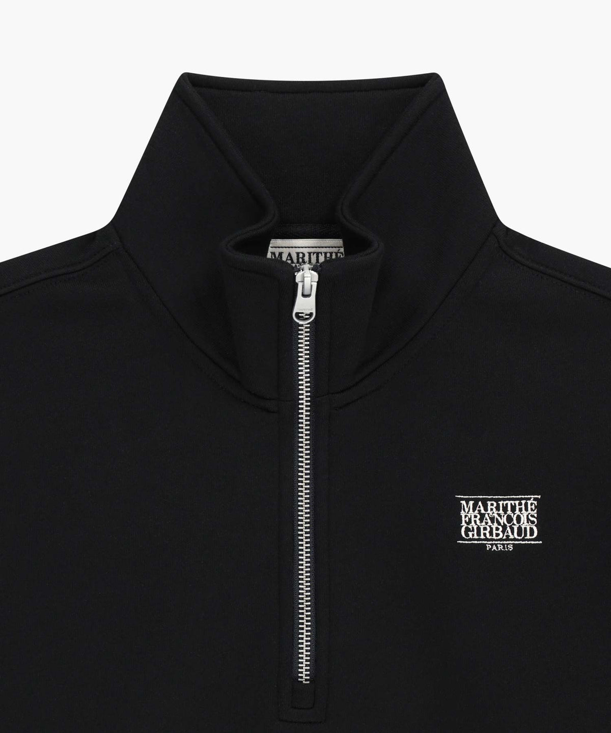 W SMALL CLASSIC LOGO HALF ZIPUP CROP SWEATSHIRT black