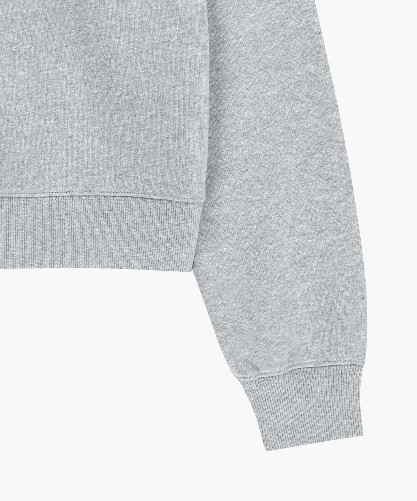 W SMALL CLASSIC LOGO HALF ZIPUP CROP SWEATSHIRT heather gray