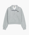 W SMALL CLASSIC LOGO HALF ZIPUP CROP SWEATSHIRT heather gray