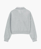 W SMALL CLASSIC LOGO HALF ZIPUP CROP SWEATSHIRT heather gray
