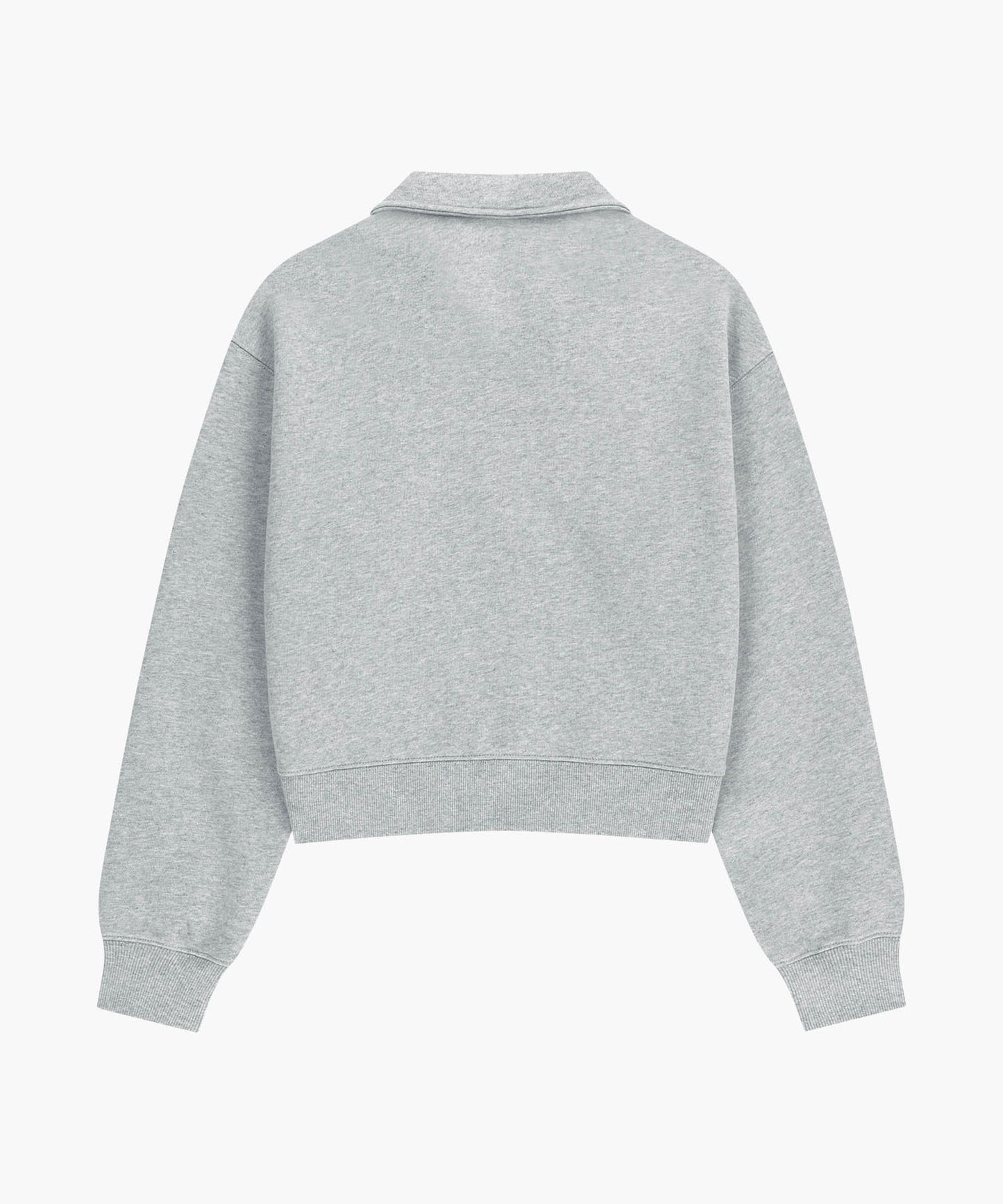 W SMALL CLASSIC LOGO HALF ZIPUP CROP SWEATSHIRT heather gray