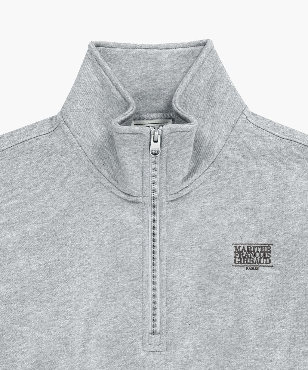 W SMALL CLASSIC LOGO HALF ZIPUP CROP SWEATSHIRT heather gray