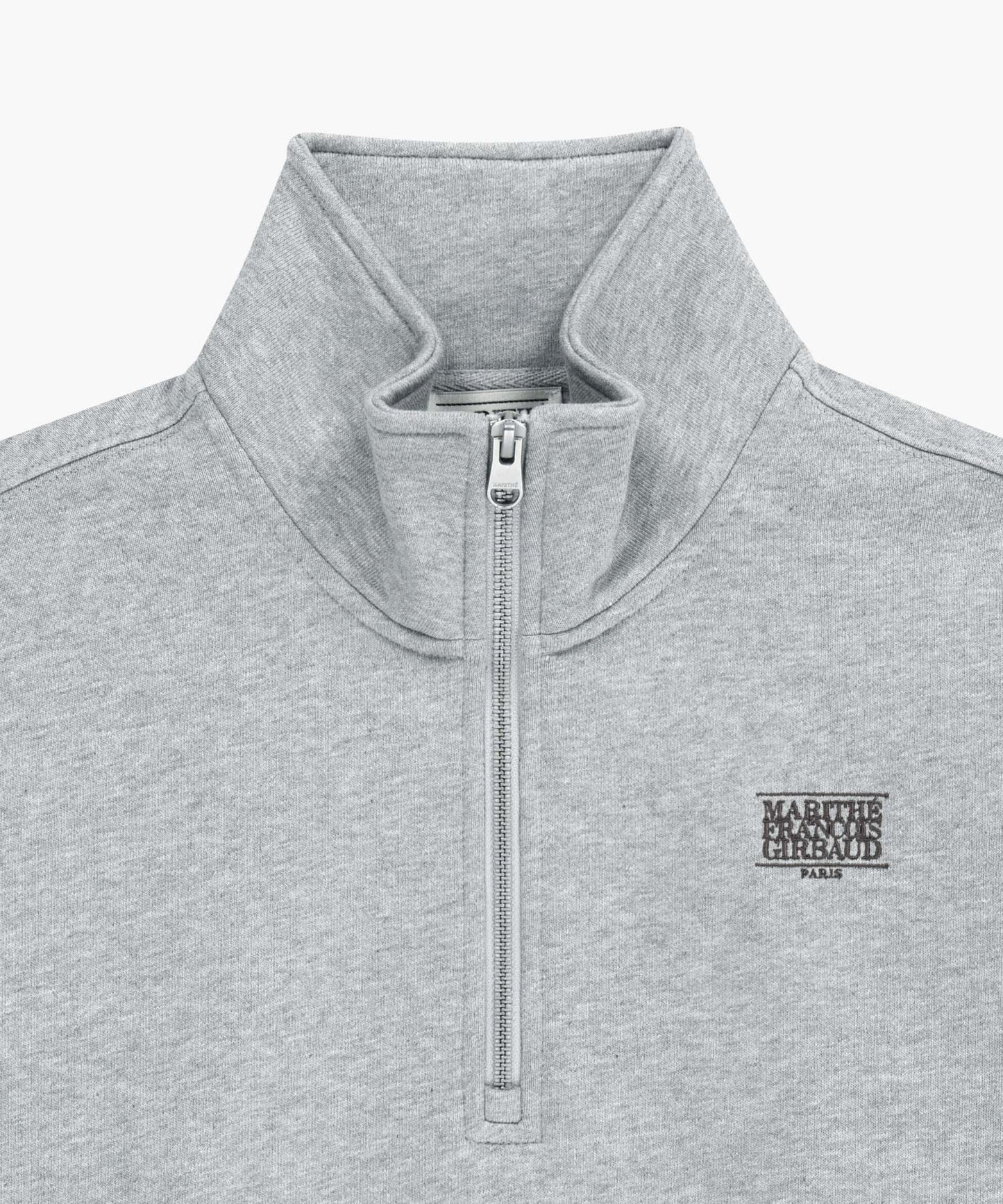 W SMALL CLASSIC LOGO HALF ZIPUP CROP SWEATSHIRT heather gray