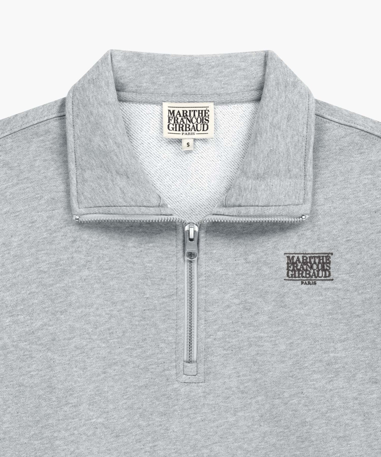 W SMALL CLASSIC LOGO HALF ZIPUP CROP SWEATSHIRT heather gray
