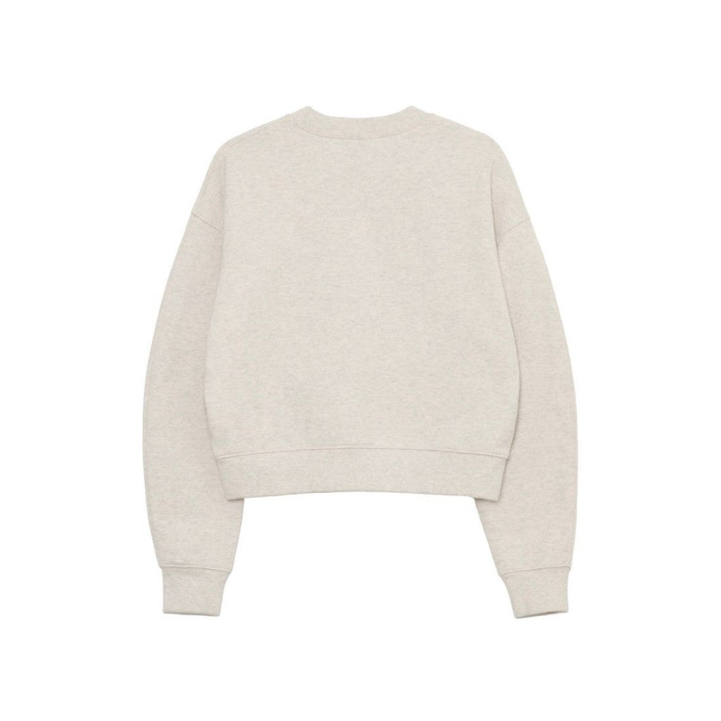 W CLASSIC LOGO CROP SWEATSHIRT oatmeal