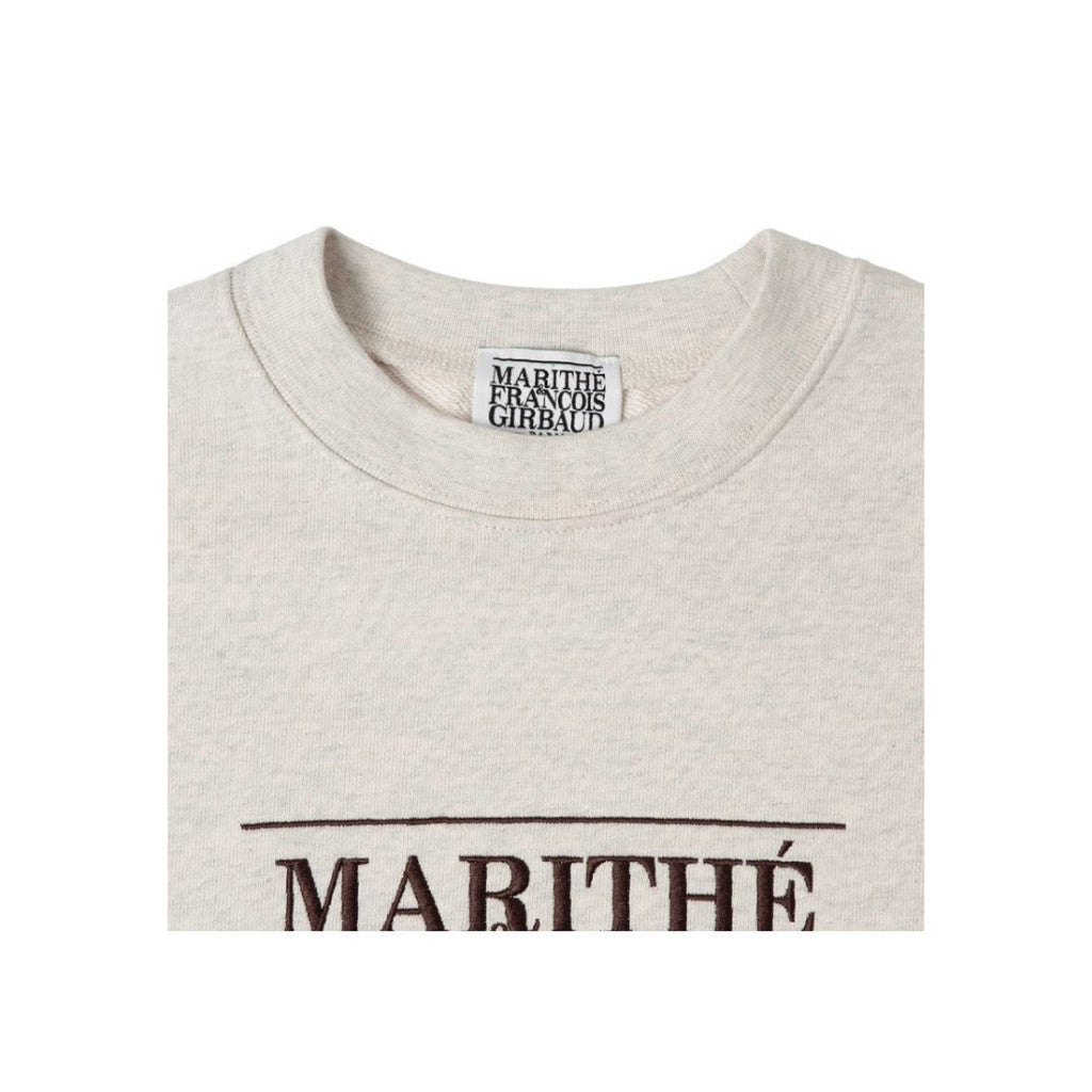 W CLASSIC LOGO CROP SWEATSHIRT oatmeal