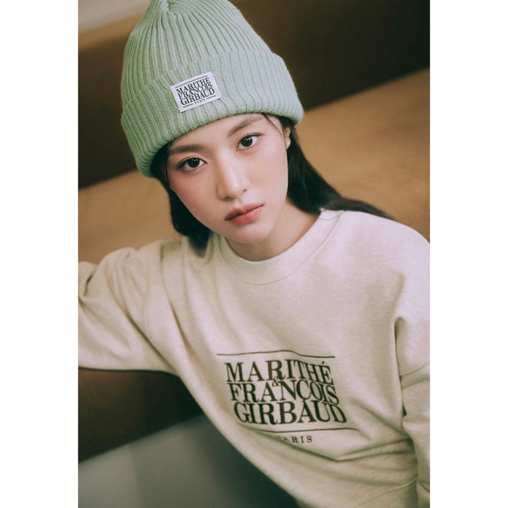 W CLASSIC LOGO CROP SWEATSHIRT oatmeal