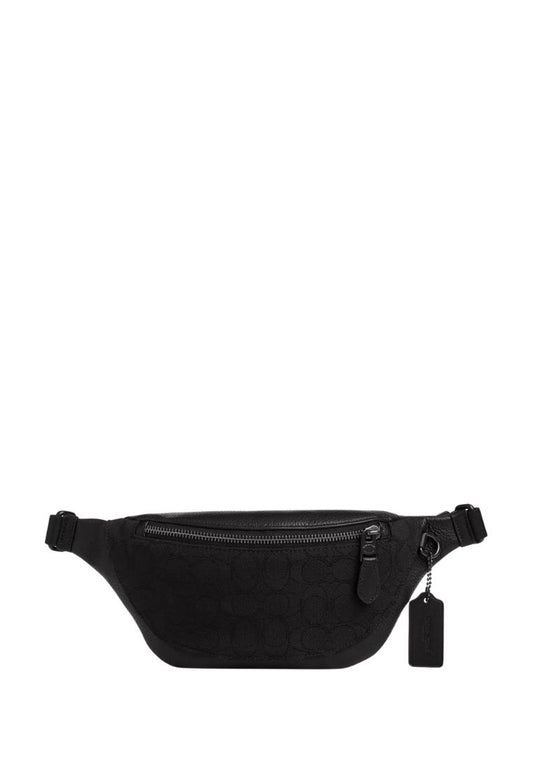 Warren Mini Belt Bag in Signature Jacquard Black Copper Black