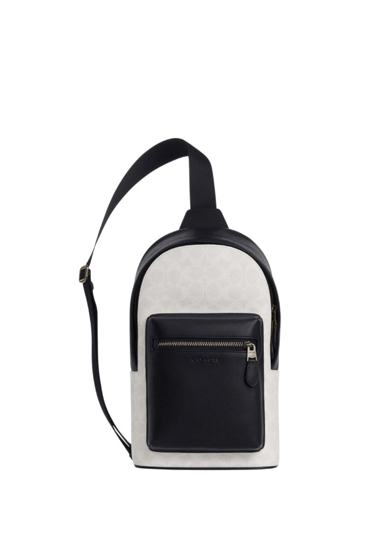 West Pack In Signature Canvas Gunmetal Chalk Black