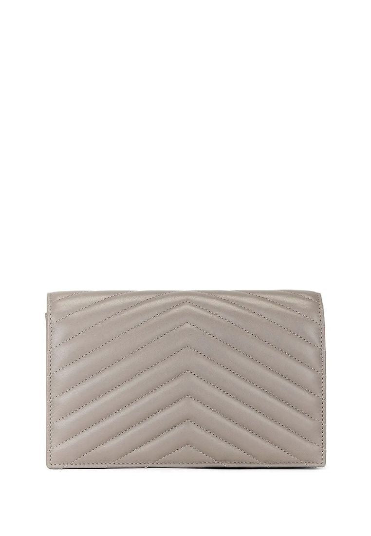 Woc Envelope Lambskin Leather Greyish Brown (19cm)