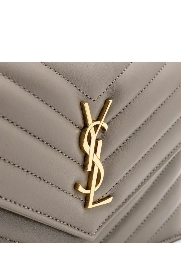 Woc Envelope Lambskin Leather Greyish Brown (19cm)
