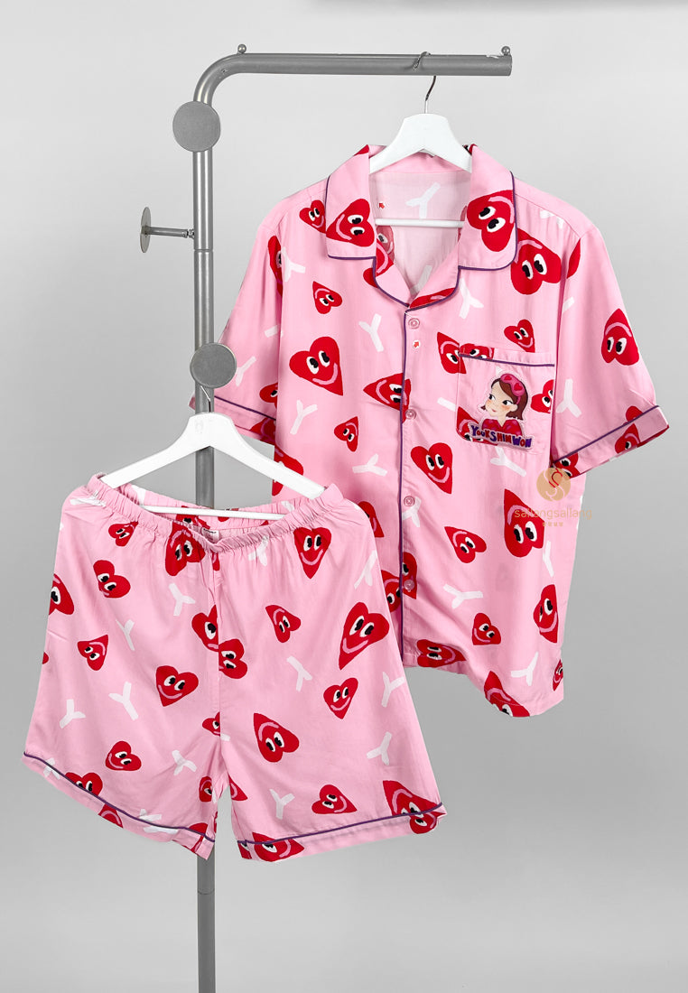 [DEFECT SALE 279] Soft Pajama Set Heart Ria