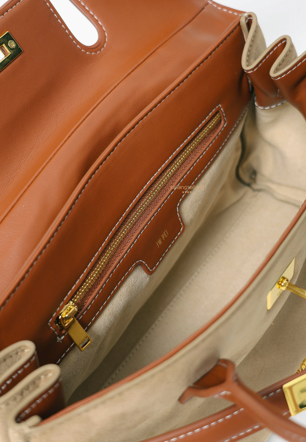Yara Faux Suede Shoulder Bag - Brown
