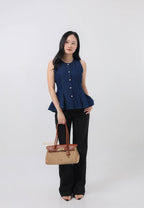 Yara Faux Suede Shoulder Bag - Brown